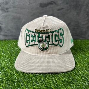 New Era The Golfer Snapback Hat Mens One Size Gray Boston Celtics Corduroy NWT